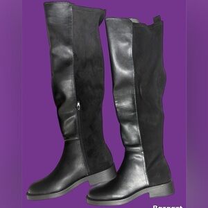 DV Dolce Vita Panna Knee-High Boots Black Wide Calf 8.5 NWT